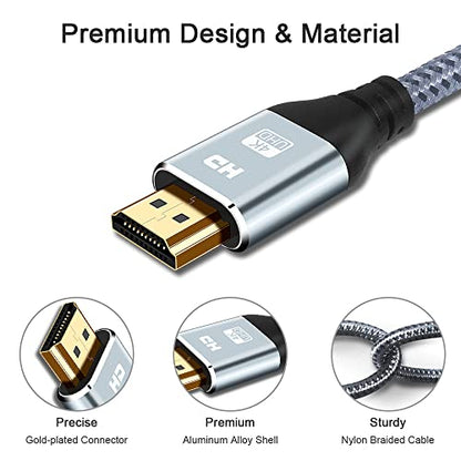 Cheges HDMI Cable 4K 60 FT Fiber Optic, 4K 60HZ High Speed 18 Gbps HDMI Cable,HDR, HDCP 2.2/1.4, 3D, 2160P,1080P HDMI Cord for UHD TV,Monitor, PS4/3, Xbox One - size: 60 ft