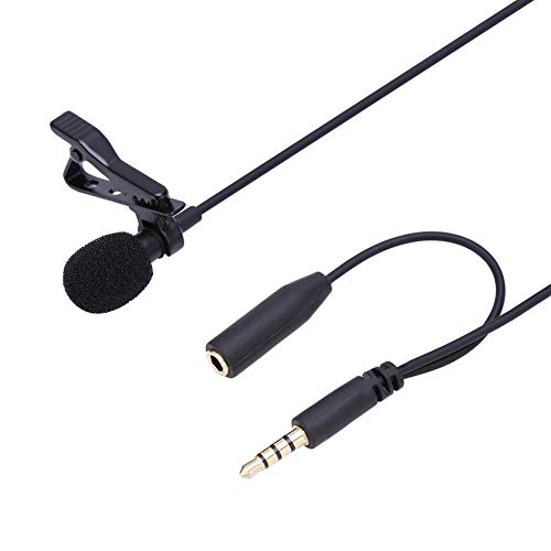 Lavalier Microphones, Wired Clip-on Lapel Headset High Sensitivity Low Noise Clear Voice Wide Dynamic Range Hands Headset Microphone Mic with 3.5mm Jack
