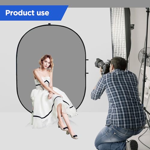 Blue& Gray Chromakey Backdrop with Clip,Portable 3X5ft Blue&Grey Screen 2 in 1 Pop Up Collapsible Backdrop for Photo and Video Shooting,Gaming - color: Blue&Gray