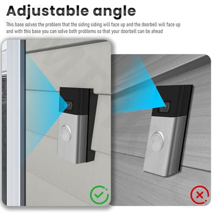 AMTHKNO Video Doorbell Vinyl Siding Mounting/Adapter Angle Adjustment Plate W/Hardware, for Ring Video Door-Bell/VideoD-oorbell, R ing 2, R ing 3, Ring 3 Plus Video Doorbell fit Standard Style Siding