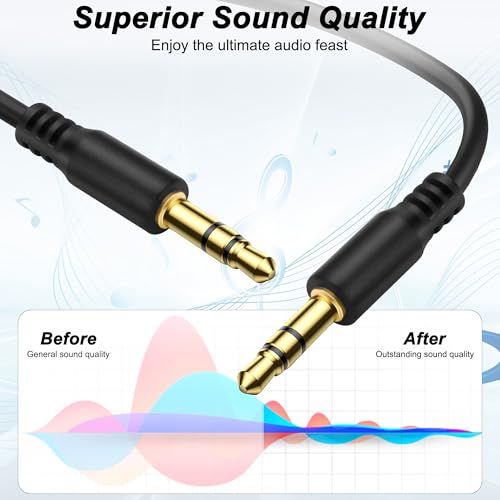 XMSJSIY 3.5mm TRS Y Splitter Stereo Audio Extension Cable 1/8" TRS 3 Pole 1 Male to 5 Male AUX Jack Adapter Headphone Cord for Mp3 Player Mobile Phone Laptop - 1M/3.2FT
