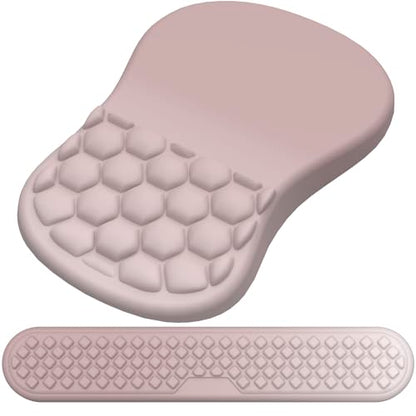 Mouse Pad with Wrist Rest & Keyboard Wrist Rest, Memory Foam - color: Gradient Pink