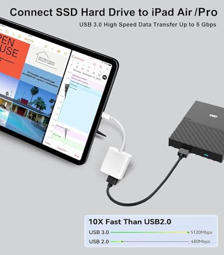 Apple USB-C to USB Camera Adapter with 30W Charging Port for iPhone 17/16/15, MFi Certified USB 3.0 OTG Cable Compatible with MacBook Pro Air, iPad Pro/Air, iMac, Galaxy S25 and More