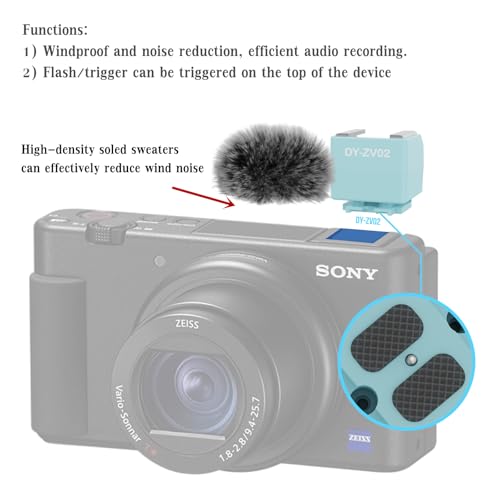 Camera Hot Shoe Wind Muff Adapter Compatible with Sony Zv-1,Zv-1 Ii,Zv-E10,Av-E10M2 and Zv-E1 Accessories Multi-Functional Mic Flash Mount Compatible with External Flash Attachment(1PCS)