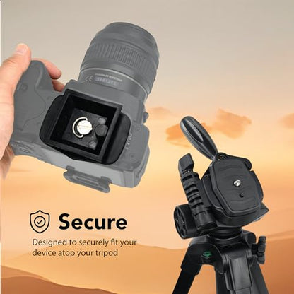 Foto&Tech 2 Pieces 44mm Tripod Quick Release Plate, Camera Adapter for Tripod with 1/4"-20 Screw Replacement for DSLR Cameras Smartphones Camcorders Compatible with Vista and Other Tripods - size: 44mm