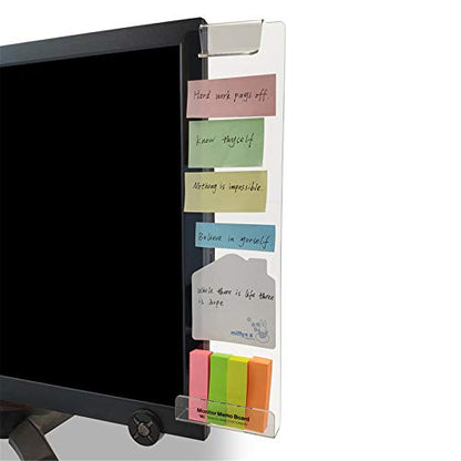 MINSA Fashion Multifunction Utility Acrylic Transparent Computer Monitors Side Panel/Memo Pads/Message Boards/Sticky Boards for Computer Screen, 1 Set (Left & Right) (Phone Holder) - color: Phone Holder