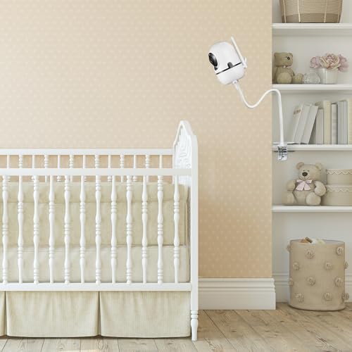 Flexible Baby Monitor Mount Compatible with HelloBaby HB6550/HB6560/HB6240/HB6148/HB6339/HB66/HB65/HB40, ANMEATE 549/SM935E, 15.75" Gooseneck Arm Baby Camera Mount Without Tools or Wall Damage