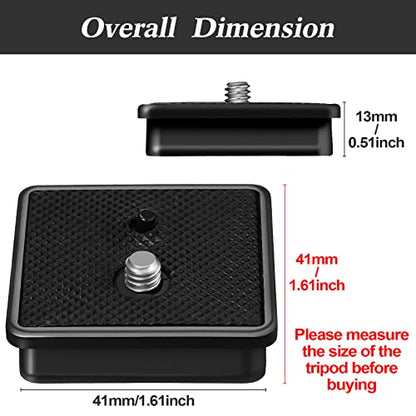 TOODOO 2 Pieces 41mm QR Release Plate Camera Tripod Ball Head Quick Release Plate Replacement Compatible with Ambico V0552 V0554, Sunpak 7500 Pro 7500tm 7575, Kalimar Pro-tech V40 - size: 41mm