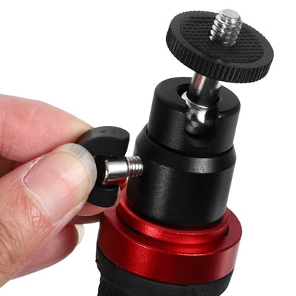 FRCOLOR Video Camera Handle Grip Stabilizer with 1/4" Screw Mount and LED Light for DSLR and Phone, Multifunctional Handheld Gimbal for Travel and Professional Filming, Black
