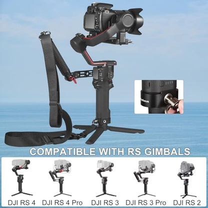Weight Reducing Adjustable Shoulder Strap, RS4 RS3 Gimbal Shoulder Strap, Gimbal Belt with Baseplate Quick Release QD Buckles, Compatible with Sling Handle for DJI RS 4/RS 4 Pro/RS 3/RS 3 Pro/RS 2 - color: W3207.