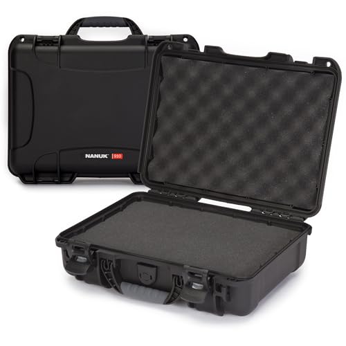 NANUK 910 Hard Case with Customizable Cubed Foam, IP67 Waterproof, Dustproof and Impact Resistant, 14.3” x 11.1” x 4.7”, Rugged Construction for Ultimate Protection, Made in Canada – Black - color: Black, style: Cubed Foam