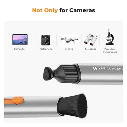 K&F Concept Multifunctional Lens Pen with Aluminum Alloy Pen Body, Carbon Head Camera Lens Brush for Canon, Nikon, Pentax, Sony Digital Camera Cleaning,AR VR Glasses Cleaning