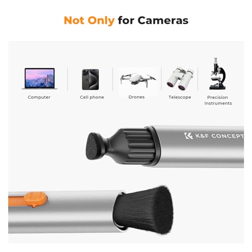 K&F Concept Multifunctional Lens Cleaning Kit, Aluminium Alloy Lens Cleaning Pen*1 + Airpods Cleaning Stripper*3 + Flocking Sponge*3 for Bluetooth Earphones Case, Camera Lens, Optical Lens, Glasses