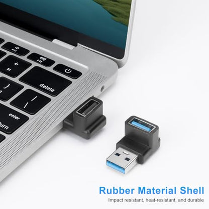 USB 3.1 Adapter 90 Degree (2 Pack), Up and Down Angle 90 Degree USB3.1 Type A Male to USB-A Female Adapter USB Coupler Adapters, Fast Charging Converter OTG (USB 3.1 Up Down) - style: 3.1USBm-USBf-3D