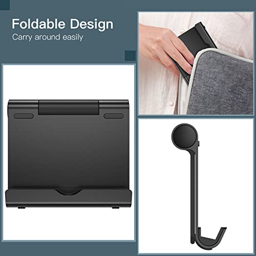 JETech Tablet Stand, Adjustable Portable Desktop Holder, Foldable Dock for iPad/iPad Pro/Air/Mini, Galaxy Tab A8/A7 Lite/A7/S8/S7, Kindle, Tab/Phones(4-11"), Black - color: Black