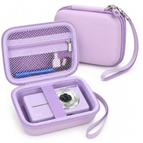 ANKHOH Digital Camera Case for Kodak PIXPRO FZ55/FZ45/for CAMKORY | for Duluvulu 4K,for Canon PowerShot ELPH,forVAHOIALD,for Sony,for Lecran,for VAHOIALD,Holds Cable, Case only Lightpurple - color: Light Purple