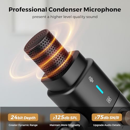 NearStream AM25X Gen3 USB/XLR Podcast Microphone for PC/Audio Mixer | Condenser Mic with Desk Stand for for Stream/Podcast, USB-C Noise Canceling, Volume, Headphone Jack, Mute; XLR for Mixer
