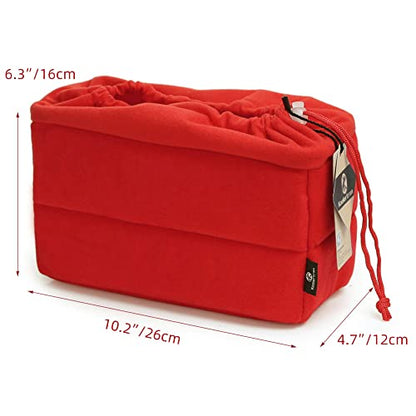 Koolertron Shockproof Camera Photo Bag for SLR TLR Camera Insert Partition Padded Case,Can be Put Directly Into the SLR Camera Bag With Freely Adjustable Compartment - color: Red