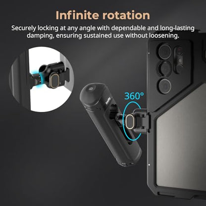 SMALLRIG Wireless Control Side Handle for SMALLRIG Quick Release Phone Cages, Aluminum Handle Grip with Infinite Rotation, Quick Release Adapter, Remote Control Module and Built-in Cold Shoe - 4402B - size: 4402B (With Wireless Control)