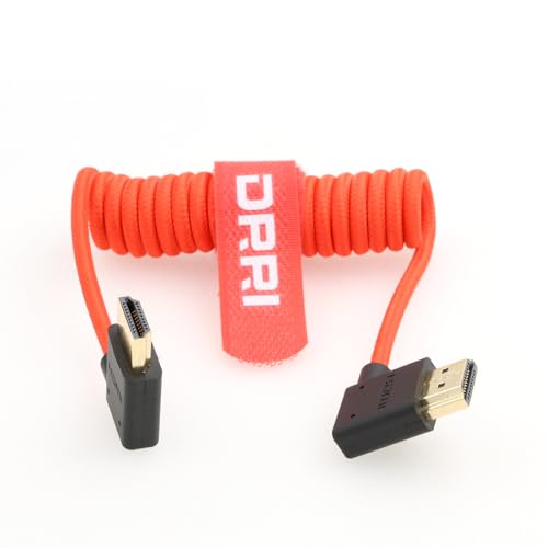 8K 60fps 4K 120fps 4K 60 fps HDMI 2.1 Braided Coiled Cable for BMPCC4K Z Cam E2 S6 F6 Nikon Z6II Z9 Canon C100 C200 C300 Sony FX3 FX30 Atomos Ninja V / BM5 Monitor - color: Red braided Coiled, size: Left HDMI-Right HDMI