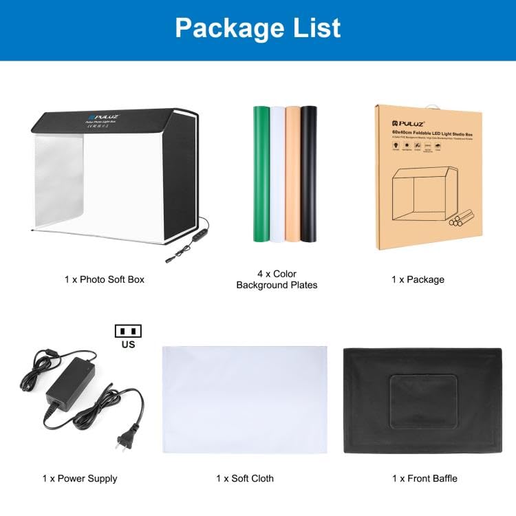 PULUZ Light Box Photography 24x16in, Portable Photo Studio Light Box with 336+336 LED Lights ＆4 Color backdrops Professional Photography Lighting Tent Kit for Big Product Photography Lightbox - color: 24x20x16in