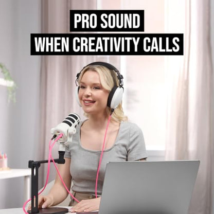 RØDE PodMic USB Dynamic Broadcast Microphone with XLR and USB Connectivity for Podcasting, Streaming and Content Creation (White) - color: PodMic USB White