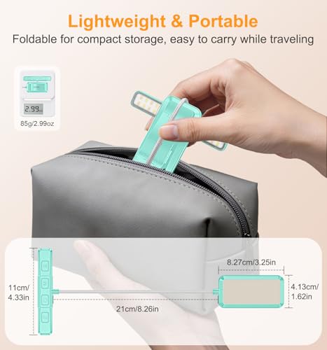 Gritin 2026 Gen 2 Book Light for Reading- 32 Eye Caring Full Spectrum LED | 5 Colors & 5 Brightness, Adjustable Wide/Narrow Beam, Upgrade 1500mAh Long-Lasting Rechargeable Clip on Light-Blue - color: Blue