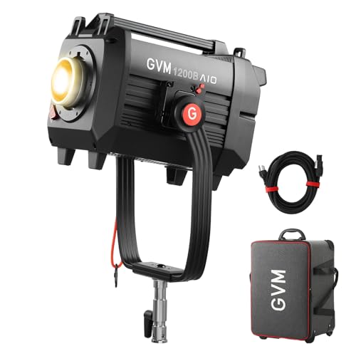 GVM 1200W LED Video Light, 1200B AIO Film Lighting Kit, 42800lux/3m Photography Lighting kit with DMX Control, Continuous Output Video Lighting for TV Productions, Live Broadcasts - color: 1