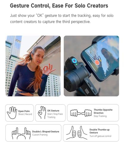 FeiyuTech Scorp Mini 3 Gimbal Stabilizer for Smartphone, 3-Axis Phone Gimbal Built-in AI Tracking Module, with Cooling Fan and Integrated Grip Design, Touch Screen, 2KG Payload for iPhone and Android