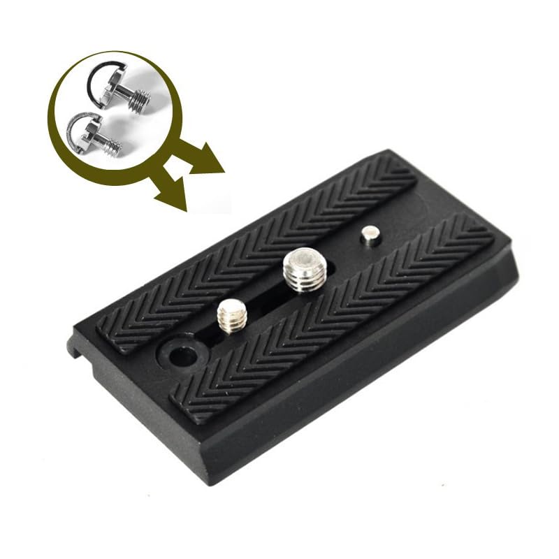 501PL Sliding Dovetail Quick Release Plate - Compatible with Manfrotto 501HDV, 503HDV, 701HDV, MVH400AH, 577/501/503/701 NG Camera Tripod Heads - Includes 1/4"-20 & 3/8"-16 D-Ring Screw - color: Standard Version (90mm)