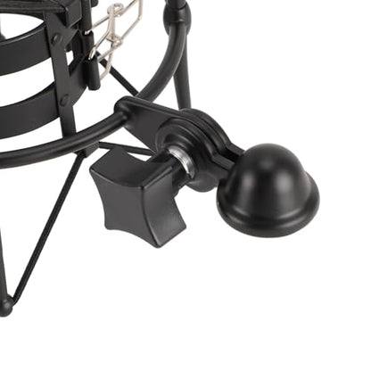 Tangxi 60MM Microphones Shock Mount, High Isolation, Anti Vibration Spider Shockmount Stand for Microphones up to 60MM (Black) - color: Black