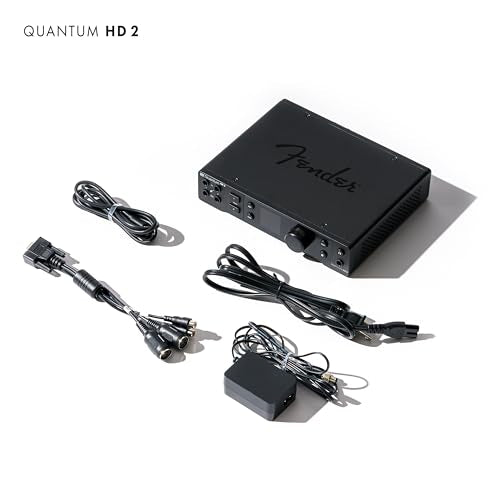 Fender Quantum HD 2 | 20x24 USB-C Audio Interface for Music Production, MAX-HD Mic Preamps, Front Instrument Inputs, ADAT & S/PDIF I/O, Auto Gain, Re-Amp Outputs, Loopback, Headphone Amp, Mac & PC | 20 X 24 I and O, 32-Bit/192 Khz Converters, 2 Max-HD Mic
