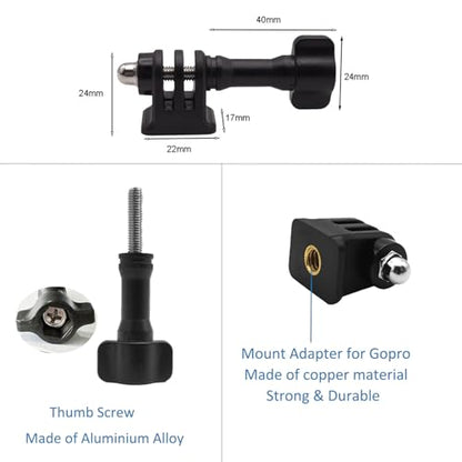 1/4" Adapter Screw Head Camera Mount Tripod Mount Adapter Metal | 1/4 Thread Tripod Adapter Metal for Gopro Hero, Osmo Action, insta360, Sjcam Action Camera Accessories, Selfie Stick Monopod