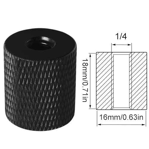 2PCS Double Female Thread Tripod Cylinder Adapter Screw 1/4 to 1/4 with Center 1/4-20 Thread Photography Equipment Camera Tripod Nut Accessories Suitable for Electric Rails and Light Stands