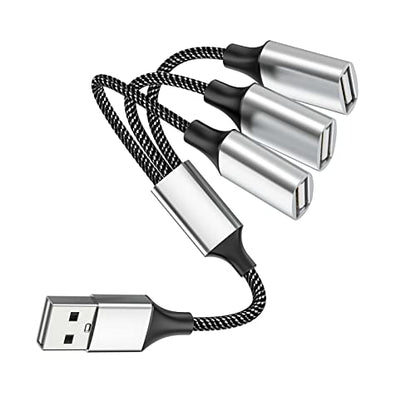 Fidioto USB Splitter Y Cable,USB 1 Male to 3 Female Extension Cord Connector,Dual Double USBA Port Extender Hub,Data&Charger Power Split Adapter for Mac,Laptop,PC,Xbox One Series X/S,PS4,PS5 - style: 1 in 3 out-10in