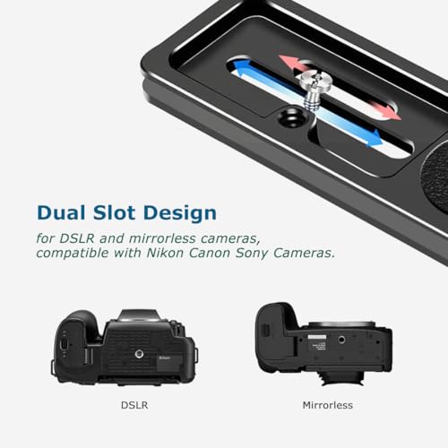 Camera L Bracket for Phone Mount,Camera Side Phone Holder with NATO Handle Rail Phone Rail 38mm Arca Style for Nikon Canon Sony SLR DSLR Camera Live/Vlog Accessories