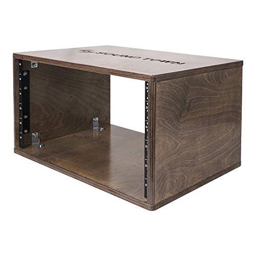 Sound Town DIY 6U Studio Rack with Solid Baltic Birch Plywood, Weathered Brown (SDRK-Y6B) - color: Weathered Brown, size: 6U