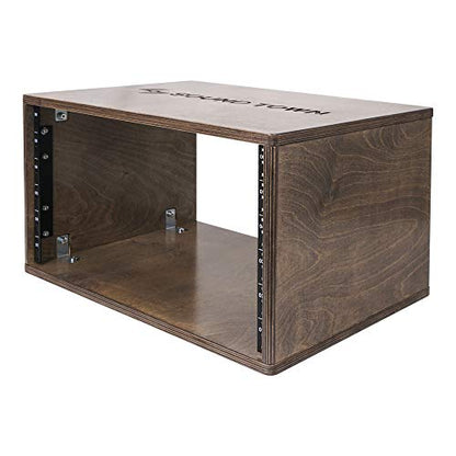 Sound Town DIY 6U Studio Rack with Solid Baltic Birch Plywood, Weathered Brown (SDRK-Y6B) - color: Weathered Brown, size: 6U