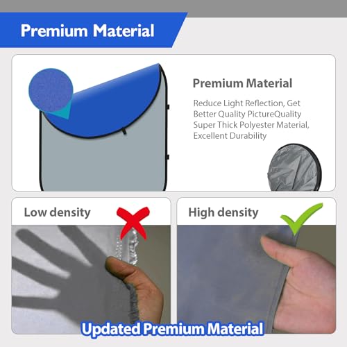 Blue& Gray Chromakey Backdrop with Clip,Portable 3X5ft Blue&Grey Screen 2 in 1 Pop Up Collapsible Backdrop for Photo and Video Shooting,Gaming - color: Blue&Gray