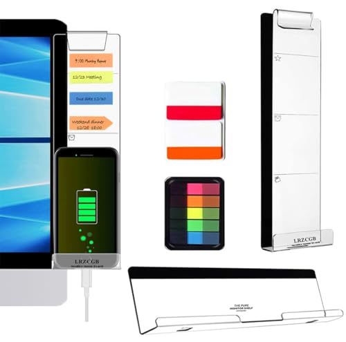 LRZCGB Acrylic Monitor Sticky Note Holder Transparent Message Board Reminder for Computer Screen (Right) - color: Right