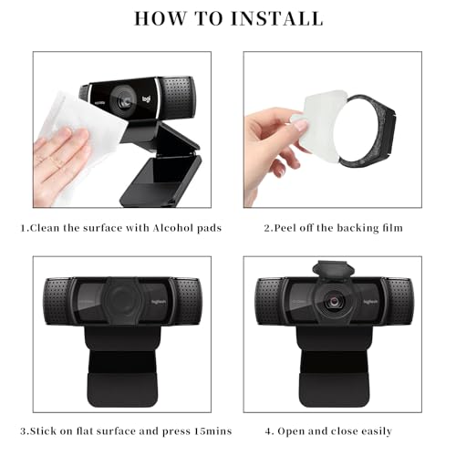 3 Pack Knomix Universal Webcam Cover Desktop Computer External Webcam Lens Cover Shutter Cap Hood, Streaming Web Camera Privacy Cover Clip for Logitech HD Pro Webcam C270/C615/C920/C930e/C922X etc.