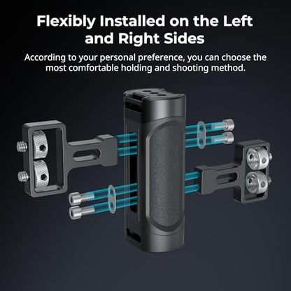SMALLRIG Mini Camera Side Handle with NATO and 1/4"-20 Screws Installation Options, for Left and Right Hand, with 1/4"-20 Threaded Holes, Wrist Strap Holes, Cold Shoe, Up and Down Adjustable - style: 1/4"-20 Screws & NATO Clamp