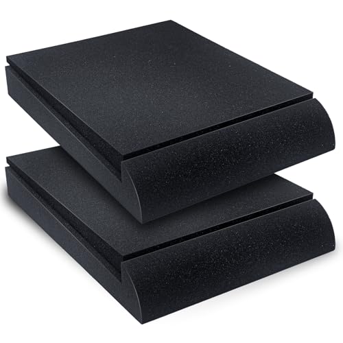 Liquid Stands Studio Monitor Sound Isolation Pads - 6"-8" High-Density Foam Pads Prevent Vibrations - Angled Speaker Riser - size: Large