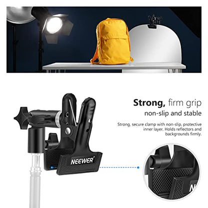NEEWER Photo Studio Heavy Duty Metal Clamp Holder with 5/8" Light Stand Attachment for Reflector - style: CL-02 (1 Pack)