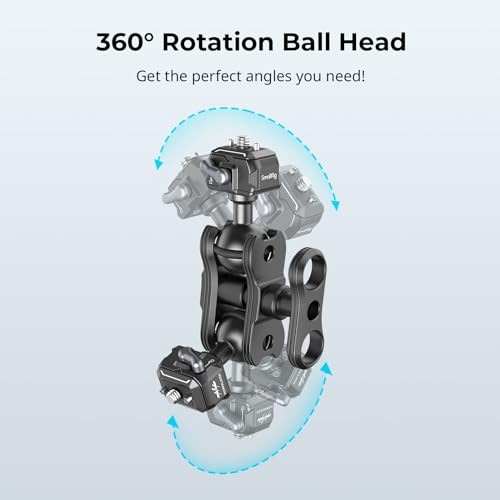 SmallRig Quick Release Ballhead Magic Arm 360° Rotation Articulating Magic Arm with 1/4" Screw, Drop-in HawkLock Camera Clamp for Field Monitor, Camera, Light, Max Load of 5kg, Aluminum Alloy - 3515C - style: Magic Arm