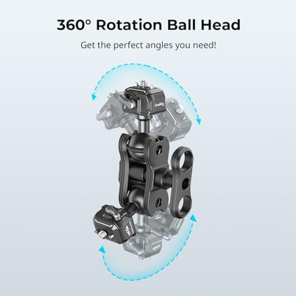 SmallRig Quick Release Ballhead Magic Arm 360° Rotation Articulating Magic Arm with 1/4" Screw, Drop-in HawkLock Camera Clamp for Field Monitor, Camera, Light, Max Load of 5kg, Aluminum Alloy - 3515C - style: Magic Arm