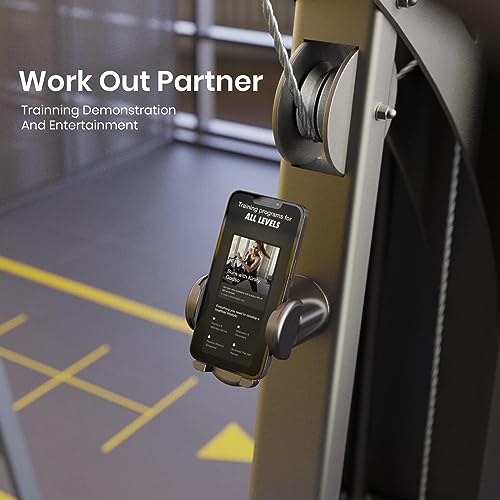 MiiKARE Gym Phone Holder - Magnetic, 360 Rotating, Home & Gym Essentials for All, Black - color: Black