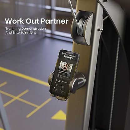 MiiKARE Gym Phone Holder - Magnetic, 360 Rotating, Home & Gym Essentials for All, Black - color: Black