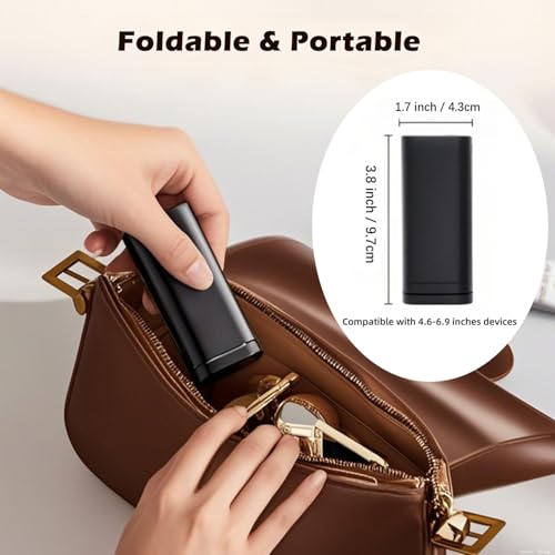 Adjustable Phone Stand for Desk Collapsible Mobile Phone Holder for Desk, Hands-Free Smartphone Stand for Video Calls - color: Black 2