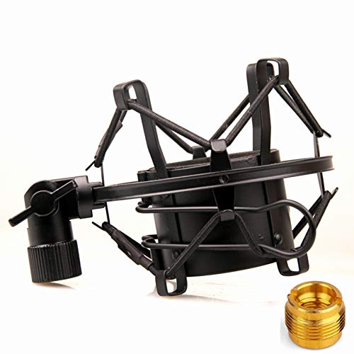 Miwayer Universal Microphone Shock Mount,Most Advanced Cobweb Anti-Vibration Structure Compatible with 1.8-2.1"(48-54mm) Large Diameter Condenser Mics, Like AT 2020 USB MXL440 550 RODE NT1 - size: 1.8-2.1"(48-54mm) Black